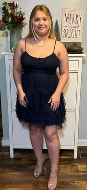 Dark Blue Macys Homecoming Dress 