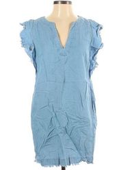 Elan Raw Hem Denim Mini Dress