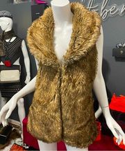 💙 brown faux fur vest