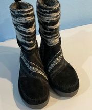 black and white boots
