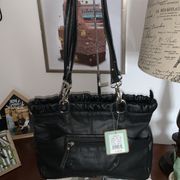 NWT Stone & Co.Elise Black Genuine Leather Shoulder Bag.