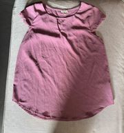 Pink Scallop Trim Short Sleeve T-Shirt Blouse Size Medium EUC