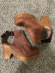 RARE  Leather Heeled Booties