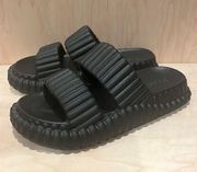 PAZZLE • Black 2 Strap Cloud Slides • Size 7/7.5