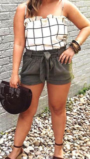 Olive Tie Shorts