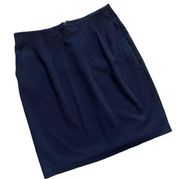 Womens Lands End Outfitters Navy Blue Mini Classic Pencil Skirt - Sz 14