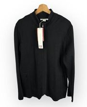 Cutter & Buck Womens Size XL Journey Supima Flatback Full Zip Jacket Black NEW