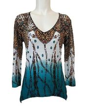 Alberto Makali Animal Print Knit Top