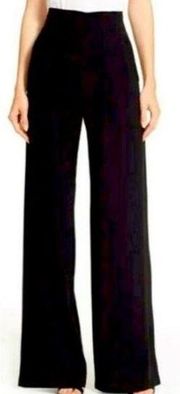 NWT Parker High Rise Pleated Front Wide Leg Trouser Pants Black Women's Size 8