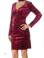 Revolve Bardot by  Velour Long Sleeve Cutout V Neck Cocktail Mini Dress size 10