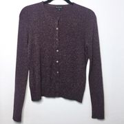 Brooks Brothers Plum Gold Shimmer Cardigan Size Small