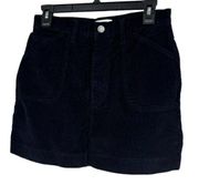 Re/Done Women’s 70s Pocket Corduroy Navy Blue Mini Skirt Size 27 NWT‎