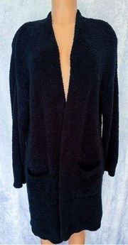 Thread & Supply - Black, Fuzzy, Long Cardigan