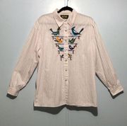 Bob Mackie Wearable Art Button Down Blouse