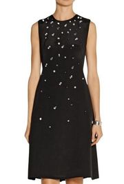 Phillip Lim silk Bead embellished A-line dress black Sz 6