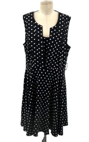 City Chic Vintage Spot Black/White Polka Dot Dress Plus Size 18