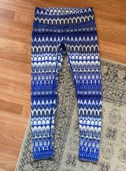 90 Degrees by Reflex 90 Degree By Reflex Medium Blue Patterned Leggings