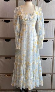 Gunne Sax vintage Floral maxi Prairie dress