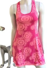 Soybu Circle Print Racerback Pink Dress with Built in Bra Women's Size Small