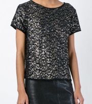 Zadig & Voltaire Deluxe Trusty Sequin Blouse | Black/Gold | Small