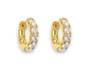 17mm CZ Cubic Zirconia Gold Hoop Earrings for Women