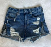 American Eagle Distressed High Waisted Jean Shorts