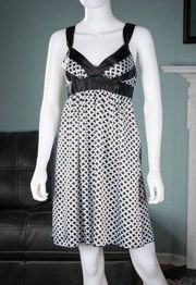 Beautiful Satin Dress Black & White Sleeveless