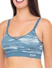 Kindly Yours Reef Blue camouflage caged v-neck bralette size small