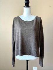 VINCE | Taupe Wool Cashmere Blend Cropped Knit Sweater Sz L