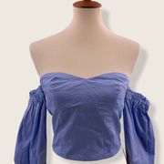 On twelfth long sleeve off shoulder top zip back L