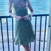 ZARA  Green Cheetah Print Dress