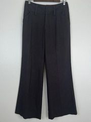 Boston Proper Classic Timless Black Flared Pleated Work Pant Trouser Zip Fly