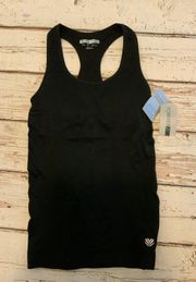 NWT  Black Ruched Razorback Workout Tank Black NEW Size Small.