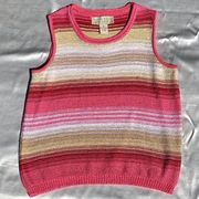 Vintage Pink Gradient Striped Knit Sleeveless Top