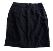 Ann Taylor Skirt Womens 4 Petite Black Straight Pencil Knee Length Acetate Poly