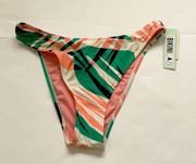 The Bikini Lab tropical pink green bikini bottoms Large NWT