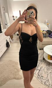 Mini Black Lace Slip Dress