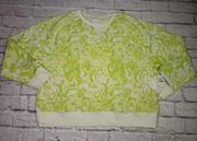 Abound Womens Lime Green Swirl Pull Over Sweatshirt Size XL