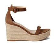 L'AGENCE Elysee Suede Espadrille Wedge Sandals New!