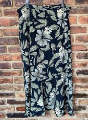 Sag Harbor Black Green Floral Maxi Skirt Women's Size 16