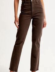 Abercrombie & Fitch 90s Straight Curve Love Brown Jeans