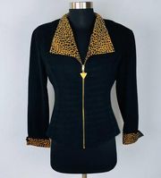 Jessica Howard Zip Animal Print Jacket 10