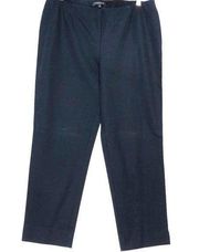 Lafayette 148 Womens Size 12 Metropolitan Stretch Cropped Bleecker Pants Navy