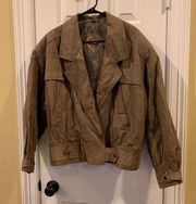 Vintage 80s Jacqueline Ferrar Brown Genuine Leather Jacket