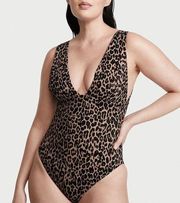 NWT Victoria’s Secret Cheetah Print Essential Banded Plunge One-Piece Swimsuit