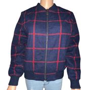 Plaid Wool Bomber Jacket