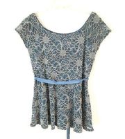 Motherhood Maternity floral lace overlay blouse L