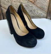 ACNE STUDIOS Suede Leather Black VEGA Block Heel Court Shoes U.S Size 6.5 EUR 37