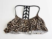 [PINK] Victoria's Secret Leopard Print Racerback Cutout Bikini Top Size Large L