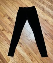 Women's Black Velvet Skinny Leggings Size S Polyester Spandex Stretch